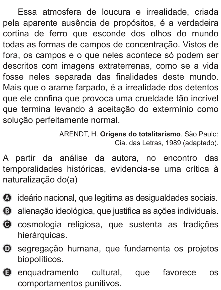 Questão 76 no caderno Azul do ENEM 2019