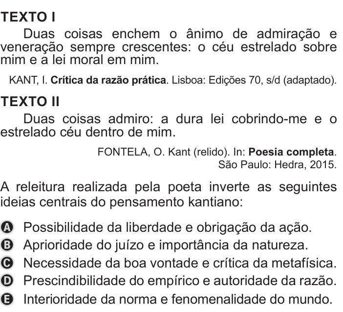 Questão 78 no caderno Azul do ENEM 2019