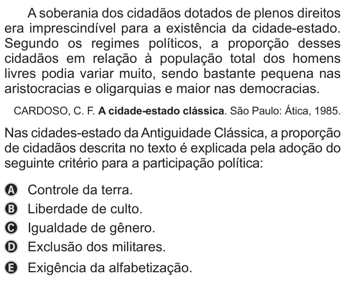 Questão 79 no caderno Azul do ENEM 2019