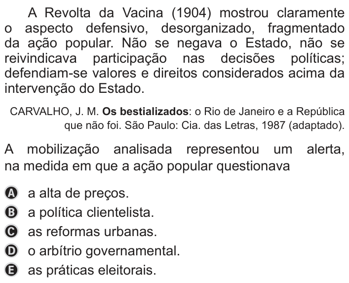 Questão 80 no caderno Azul do ENEM 2019