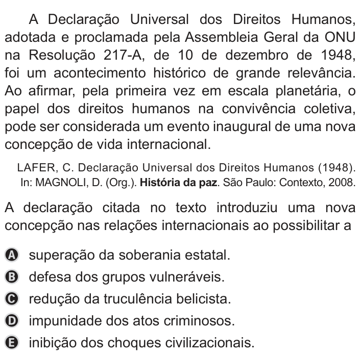 Questão 84 no caderno Azul do ENEM 2019