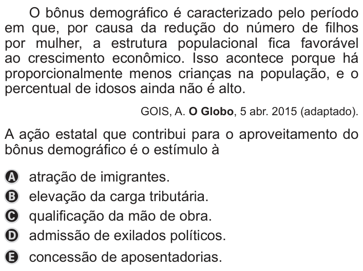 Questão 88 no caderno Azul do ENEM 2019