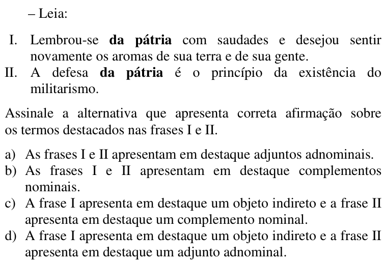 Questão 10 no caderno CFS da EEAR 2017