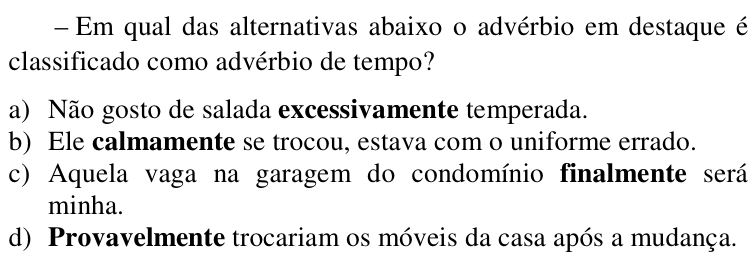 Questão 21 no caderno CFS da EEAR 2017