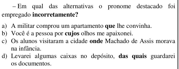 Questão 22 no caderno CFS da EEAR 2017