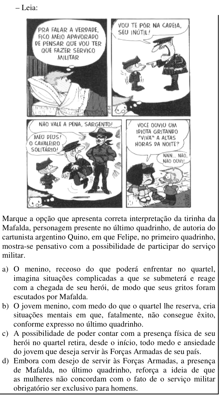 Questão 24 no caderno CFS da EEAR 2017