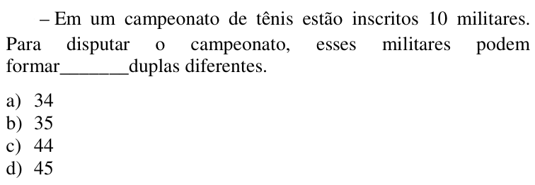 Questão 52 no caderno CFS da EEAR 2017
