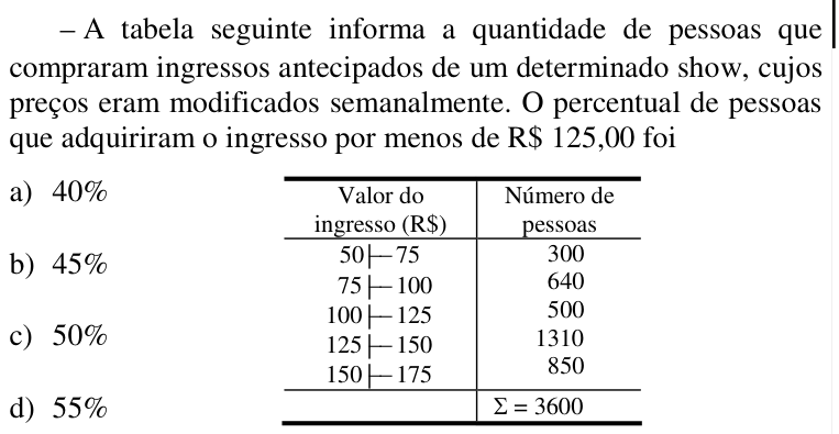 Questão 53 no caderno CFS da EEAR 2017
