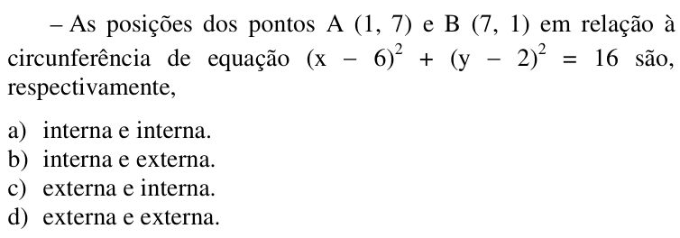 Questão 61 no caderno CFS da EEAR 2017