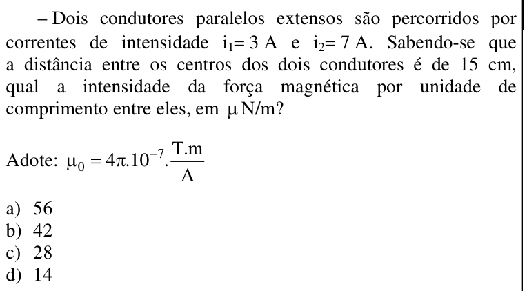 Questão 95 no caderno CFS da EEAR 2017