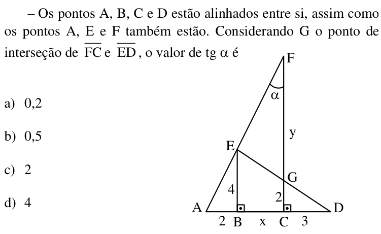 Questão 64 no caderno CFS 1 da EEAR 2018
