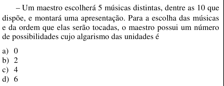 Questão 53 no caderno CFS 2 da EEAR 2018