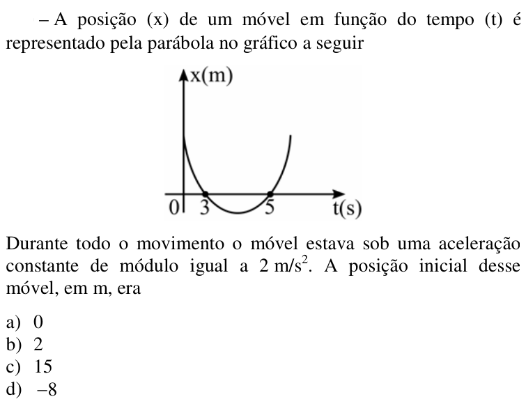 Questão 74 no caderno CFS 2 da EEAR 2018