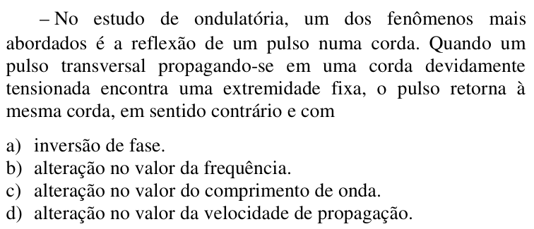 Questão 83 no caderno CFS 2 da EEAR 2018