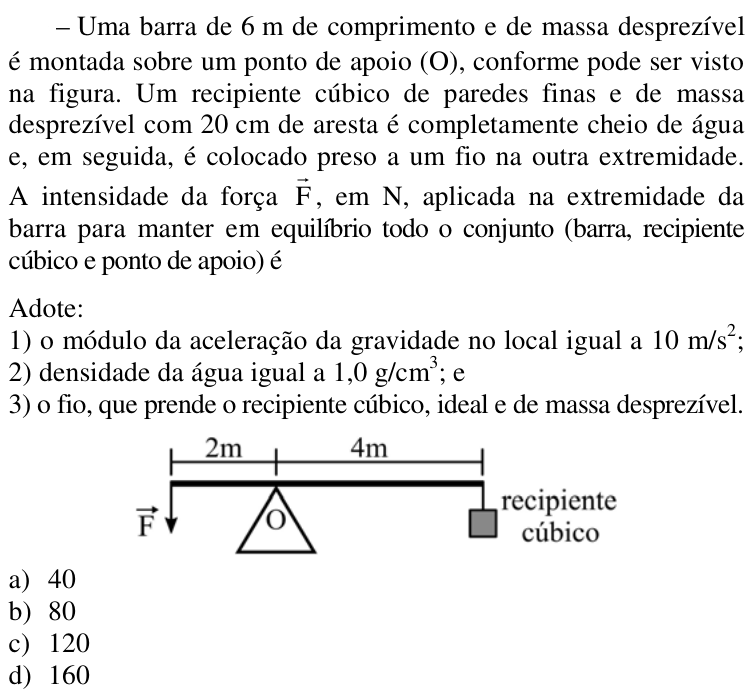 Questão 96 no caderno CFS 2 da EEAR 2018