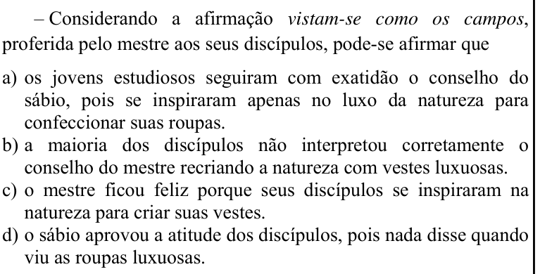 Questão 4 no caderno CFS 1 da EEAR 2020