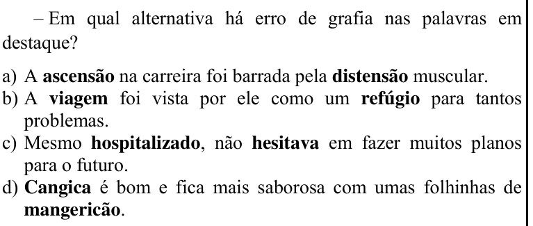 Questão 6 no caderno CFS 1 da EEAR 2020