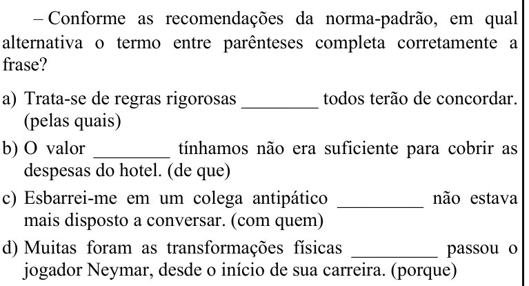Questão 15 no caderno CFS 1 da EEAR 2020