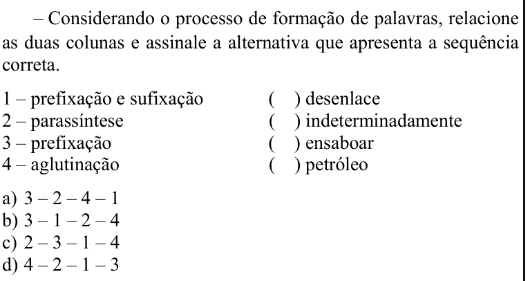 Questão 22 no caderno CFS 1 da EEAR 2020