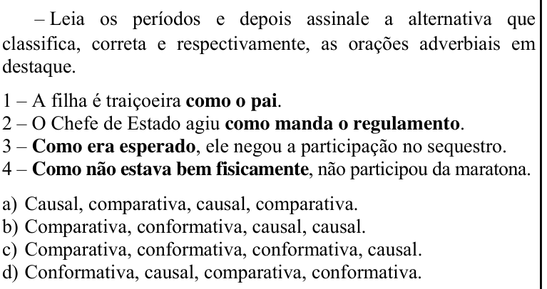 Questão 23 no caderno CFS 1 da EEAR 2020