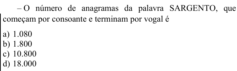 Questão 60 no caderno CFS 1 da EEAR 2020