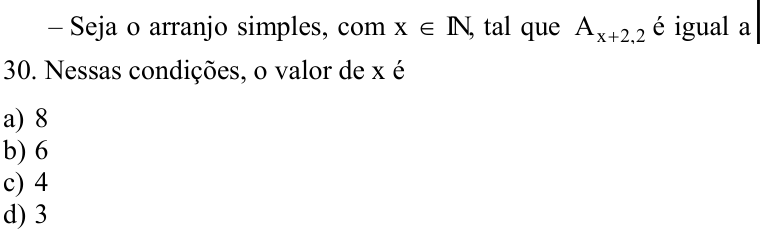 Questão 64 no caderno CFS 1 da EEAR 2020