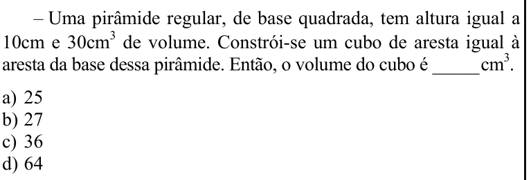 Questão 65 no caderno CFS 1 da EEAR 2020