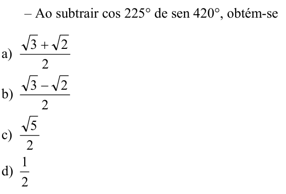 Questão 67 no caderno CFS 1 da EEAR 2020