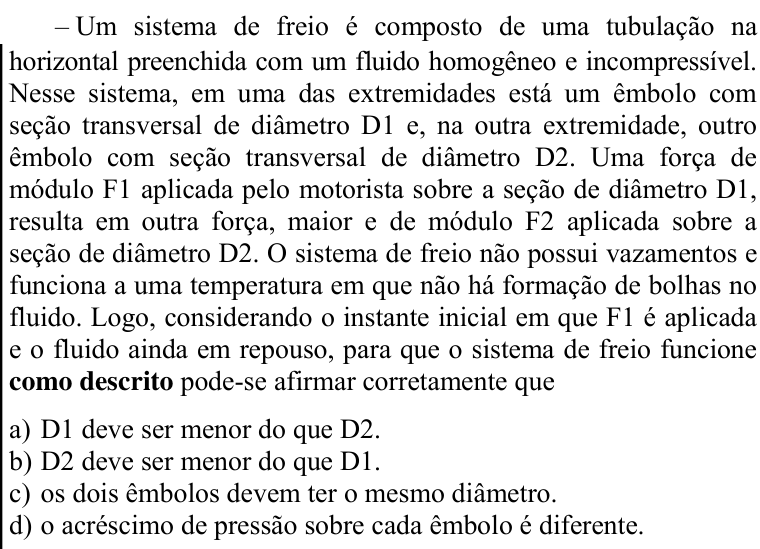 Questão 75 no caderno CFS 1 da EEAR 2020