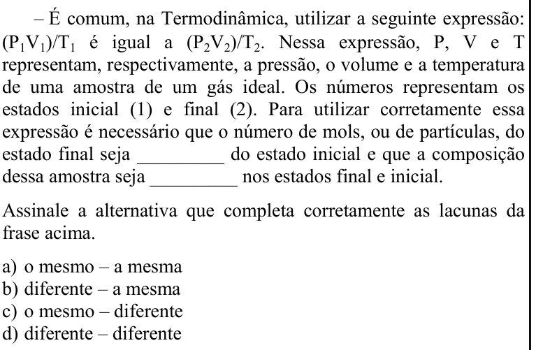 Questão 77 no caderno CFS 1 da EEAR 2020