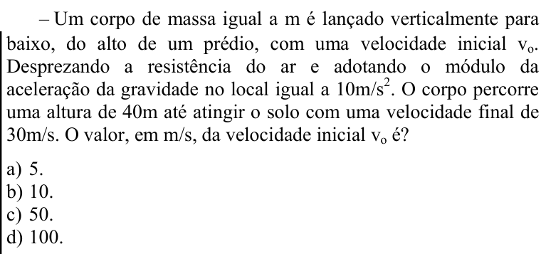 Questão 82 no caderno CFS 1 da EEAR 2020
