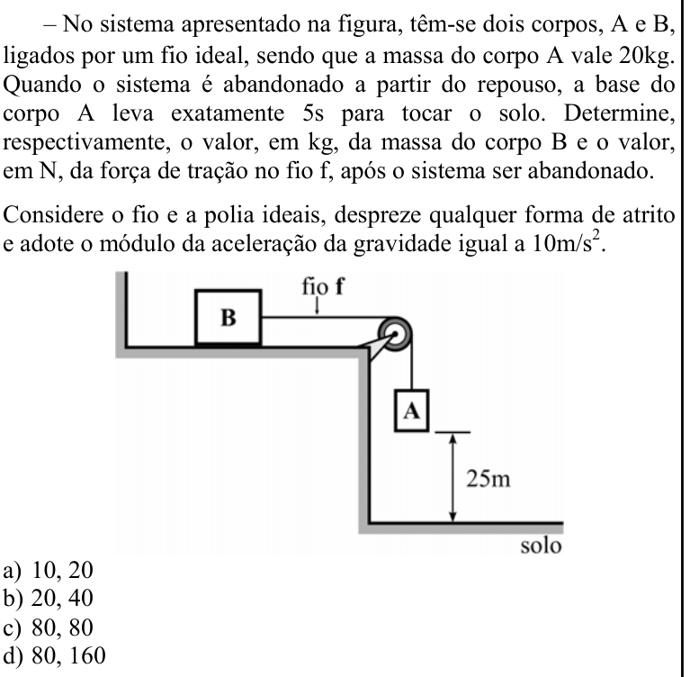 Questão 85 no caderno CFS 1 da EEAR 2020