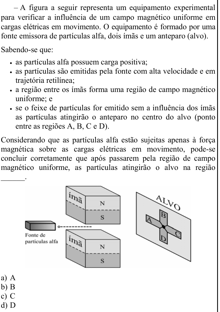 Questão 90 no caderno CFS 1 da EEAR 2020