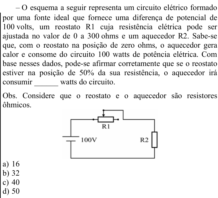 Questão 95 no caderno CFS 1 da EEAR 2020