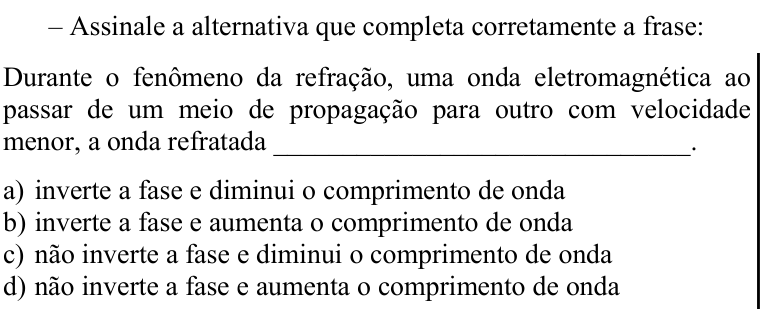 Questão 96 no caderno CFS 1 da EEAR 2020
