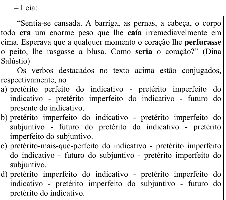 Questão 11 no caderno CFS 1 da EEAR 2021