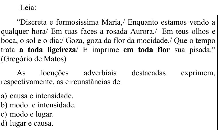 Questão 18 no caderno CFS 1 da EEAR 2021