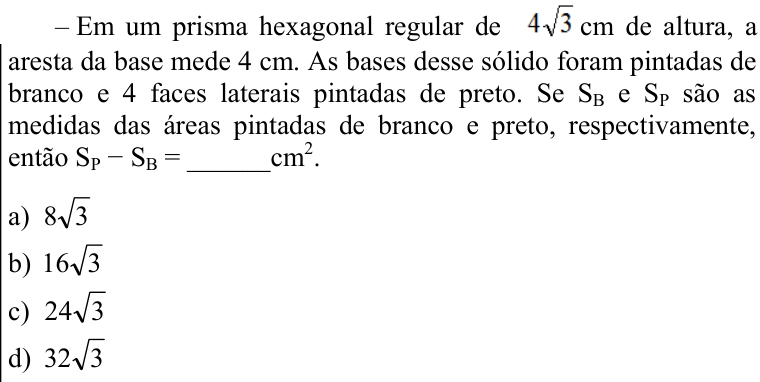 Questão 51 no caderno CFS 1 da EEAR 2021