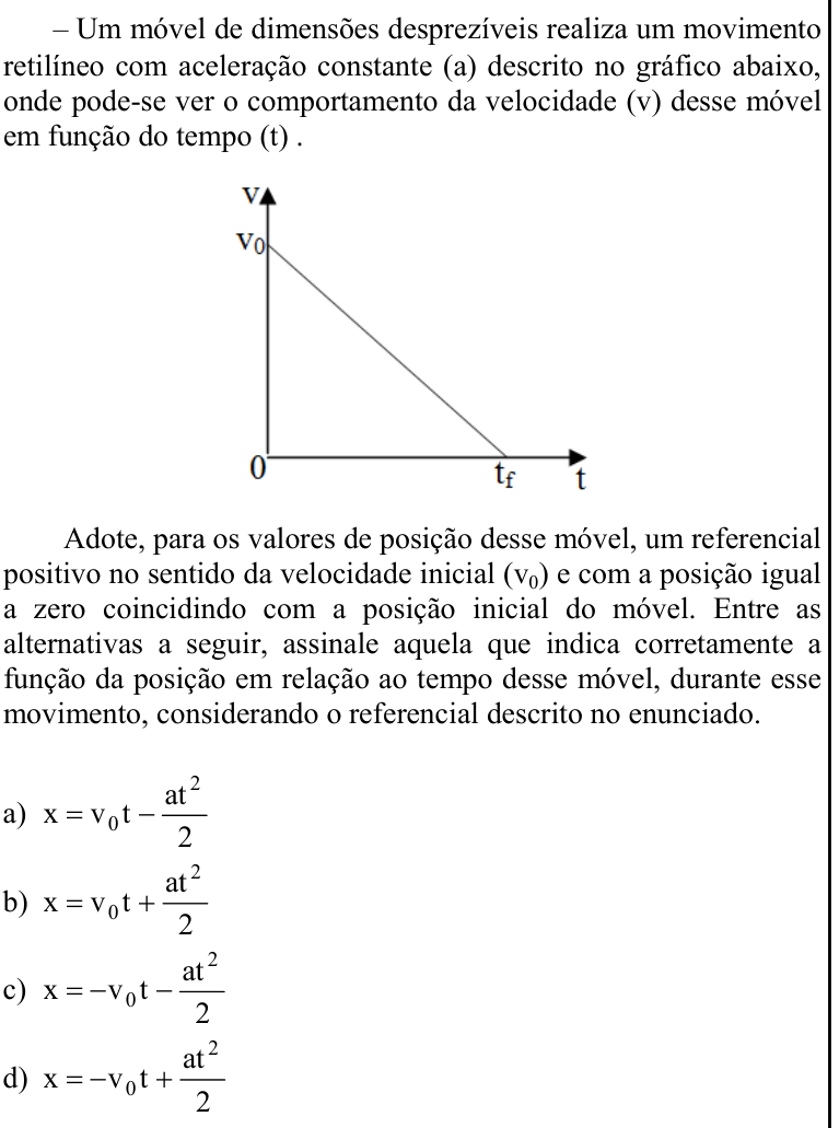 Questão 76 no caderno CFS 1 da EEAR 2021