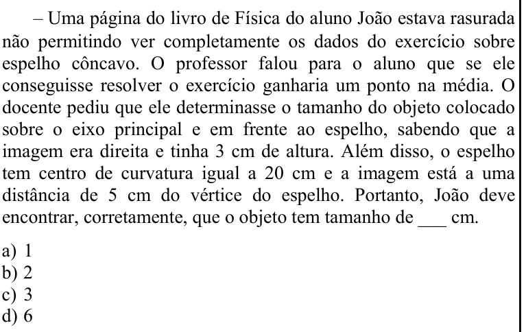 Questão 77 no caderno CFS 1 da EEAR 2021