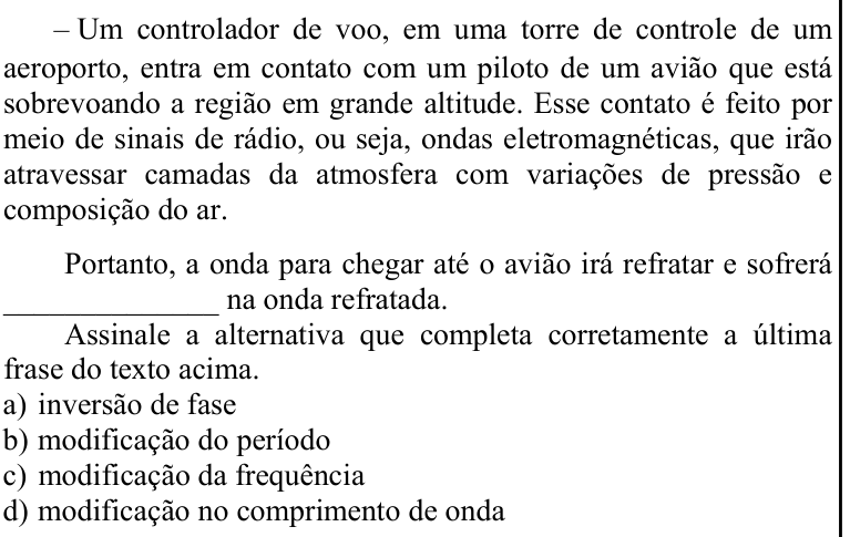 Questão 87 no caderno CFS 1 da EEAR 2021