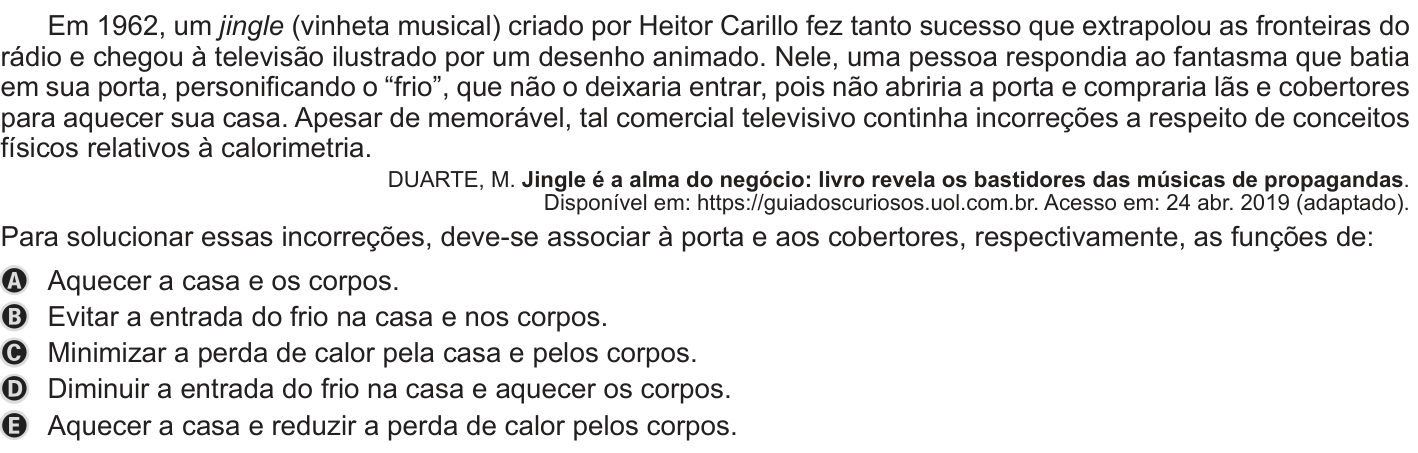 Questão 94 no caderno Azul do ENEM 2019