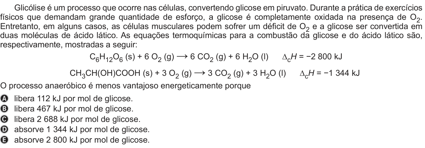 Questão 95 no caderno Azul do ENEM 2019