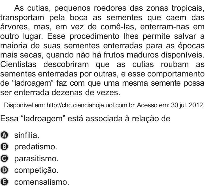 Questão 97 no caderno Azul do ENEM 2019