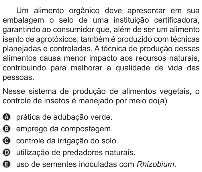 Questão 100 no caderno Azul do ENEM 2019