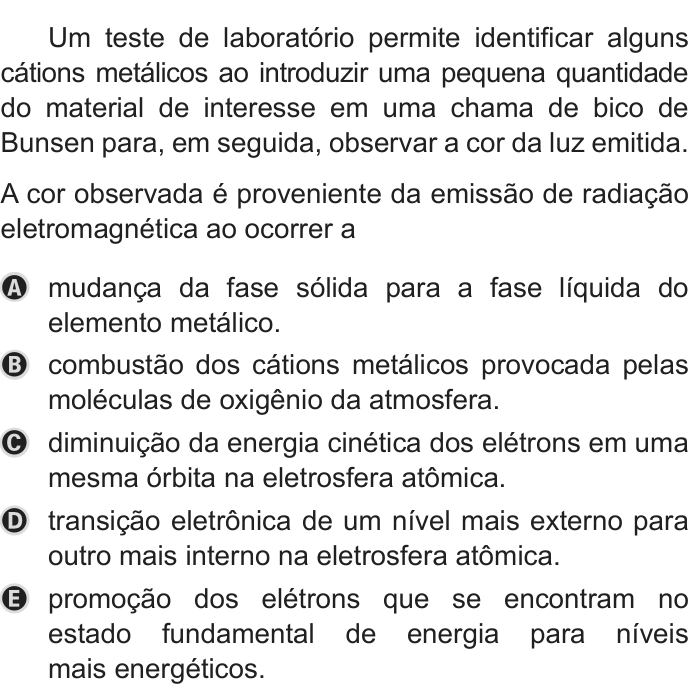Questão 105 no caderno Azul do ENEM 2019