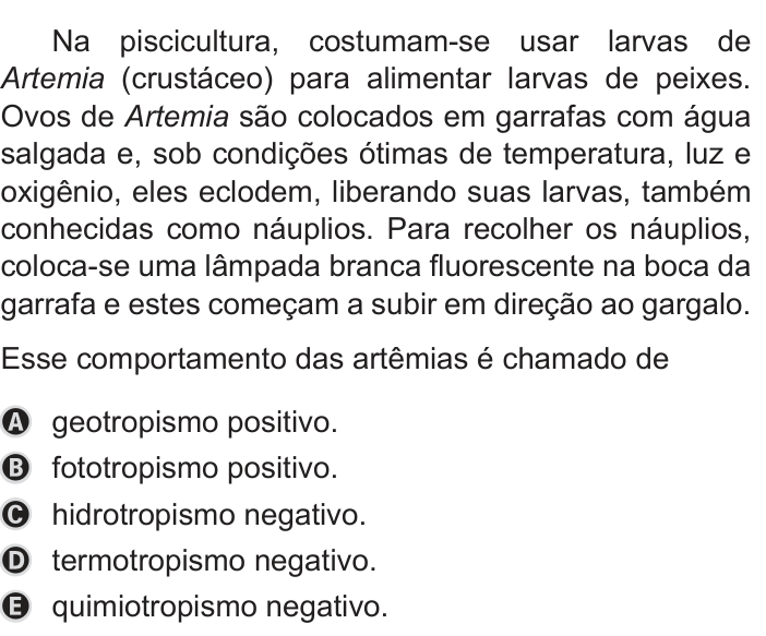 Questão 107 no caderno Azul do ENEM 2019