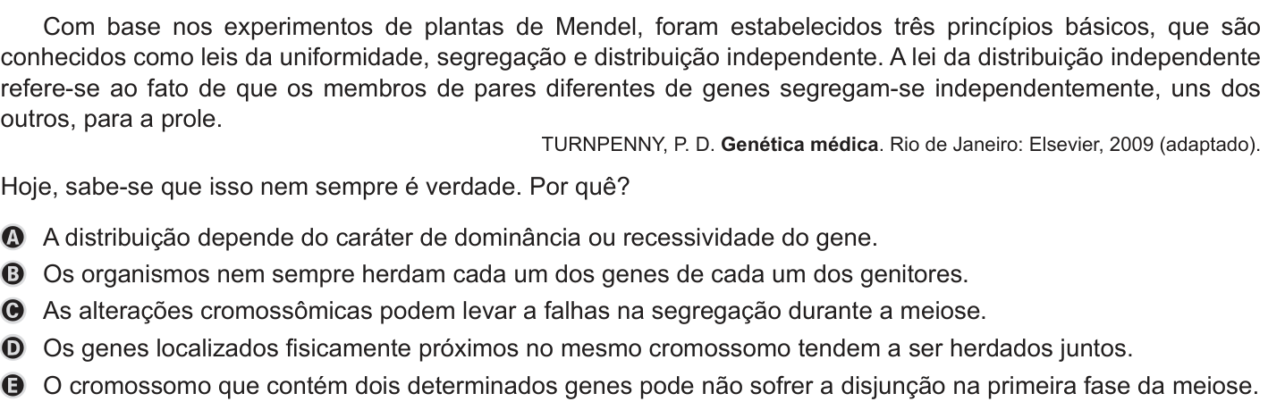 Questão 110 no caderno Azul do ENEM 2019