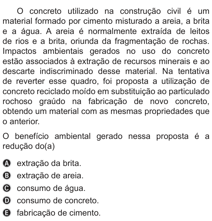 Questão 115 no caderno Azul do ENEM 2019