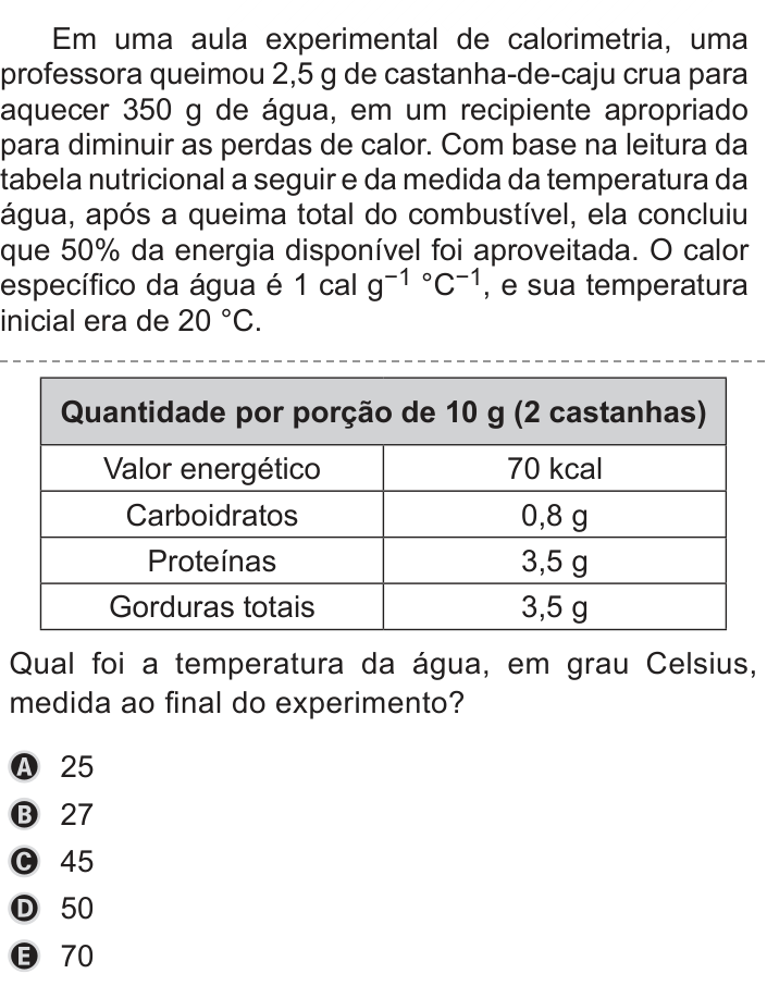 Questão 117 no caderno Azul do ENEM 2019